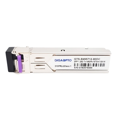 Modul 1000BASE BX TX1490nm RX1570nm 80km SMF 1.25G BiDi SFP Transceiver-Modul DOM LC