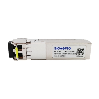 Doppel-Modul-einzelne Faser 1.25G BIDI CSFP Transceiver-LX TX1550nm RX1310nm SMF 20km Sfp