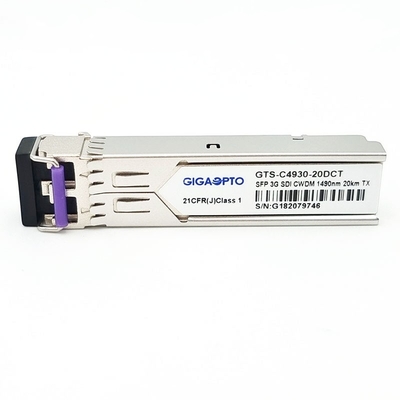 Video-SFP einzelner Übermittler MSA 1270nm-1610nm 20km SMF LC DDM 3Gbps DVI Transceiver-CWDM